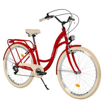 Produktbild von Milord Komfort Fahrrad Damenfahrrad, 26 Zoll, Rot, 7 Gang Shimano