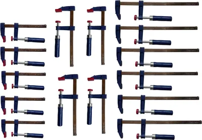 Produktbild von 15 tlg. Schraubzwingen Set - 150x50 - 200x50 - 300x50 Schraubzwinge Leimzwinge Holzgriff