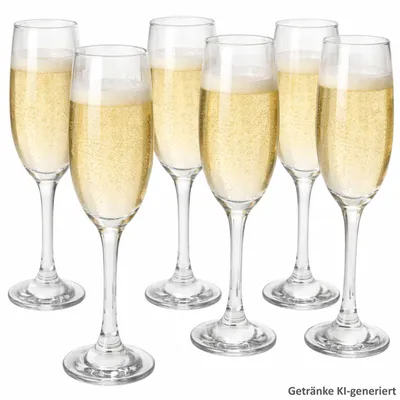Produktbild von 6x Imperial Sektflöte 180ml Champagner-Gläser klar Prosecco-Glas mit Stiel