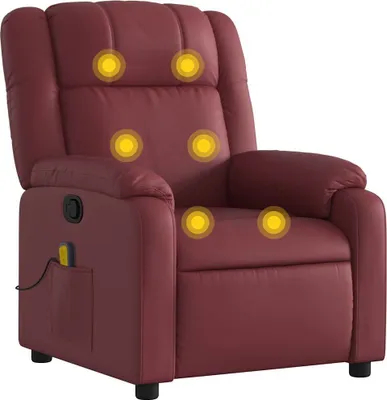 Produktbild von vidaXL Massagesessel Weinrot Kunstleder