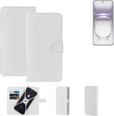 Produktbild von K-S-Trade Handy Hülle Schutz Hülle kompatibel mit Oppo Reno12 PJV110 Cover Case Bookstyle Bumper weiß 1x
