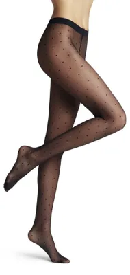 Image de Collant transparent FALKE pour femmes, modèle Dot, 15 DEN, résistant aux accrocs