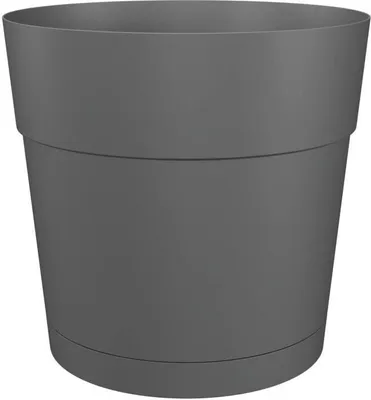 Image de Pot de fleurs rond ARTEVASI CAPRI LARGE, Plastique, Anthracite, Diamètre 40 cm, Réservoir d'eau, 39,1 x 39,1 x 37 cm