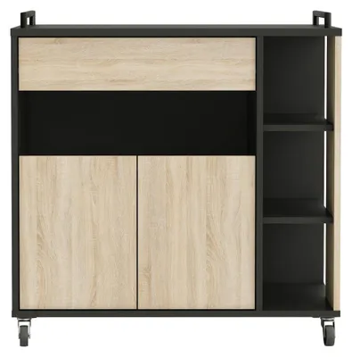 Image de CALICOSY - Desserte 2 portes, 4 niches et 1 tablette H79 cm - INDUS