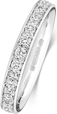 Produktbild von 18 Karat (750) Weißgold Eternity Damen - Diamant Trauring/Ehering/Hochzeitsring Brillant-Schliff 0.42 Karat G - SI1, 51 (16.2); TRS1875018KWRSL