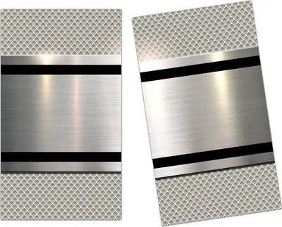 Produktbild von Spritzschutz Herdabdeckplatte Schneidebrett aus Glas Metall Textur 2-Teilig (60x52cm)