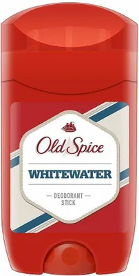 A red Old Spice Whitewater Deodorant Stick.