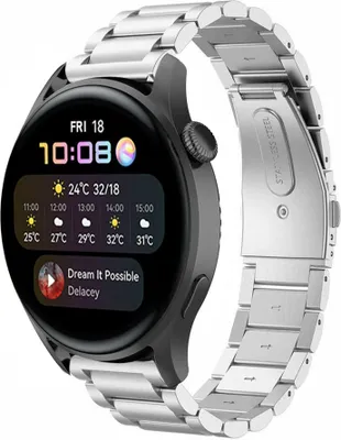 Produktbild von Strap-it Huawei Watch 3 / 3 Pro Stahlarmband (Silber)