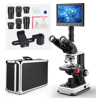 Obrázok produktu pre Laboratórny trinokulárny mikroskop s 40x až 2500x zväčšením a 7-palcovým LCD displejom