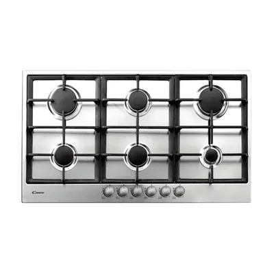 Image de Candy PG960/1SXGH Table de cuisson à gaz encastrable, 6 brûleurs, inox