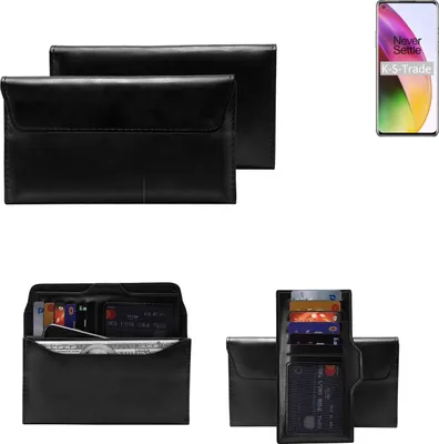 Produktbild von K-S-Trade Handy Hülle kompatibel mit OnePlus 8 Schutz Hülle Tasche Schutz Case Handytasche Kunstleder schwarz, 1x