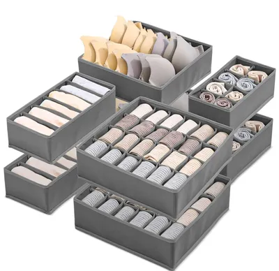 Immagine prodotto di 8 organizer per cassetti pieghevoli, color grigio scuro