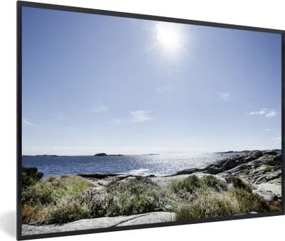 Produktbild von MuchoWow® MuchoWow® Gerahmtes Poster Strand - Natur - Sonne 30x20 cm - Poster mit zchwarzem Bilderrahmen - Kunstdruck - Bild-Poster