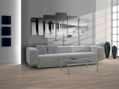 Image de Tableau acoustique Paysage Nature 200 x 100 cm Tableaux Mousse acoustique Absorbeur acoustique haute performance Isolation acoustique Toile 5 pièces Tableau mural Acoustique intérieure Isolation acoustique Pont 030203-2