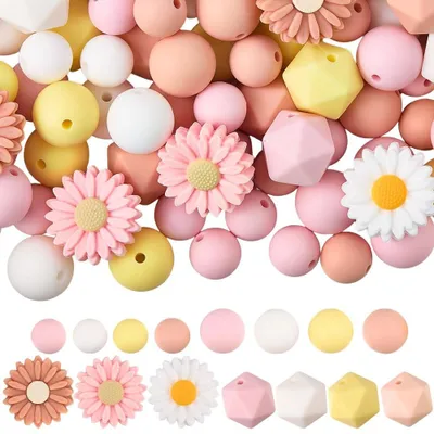Productafbeelding van 102-delig assortiment siliconen kralen voor het maken van sieraden