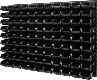 Obrázok produktu pre Sada stohovacích boxov 4x nástenný policový úložný systém 99 boxov 1152 mm x 780 mm