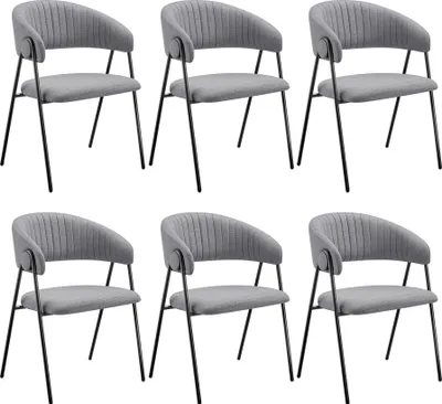 Image de Fauteuil Bedano, rembourré, en tissu, 150 kg - gris, Lot de 6