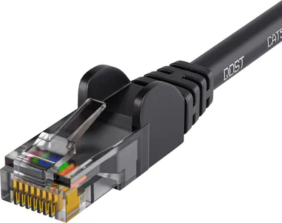 Obrázek produktu pro Qost - Internetový kabel CAT5e - CCA / UTP - 1 Gbit/s / 100 MHz - Konektor RJ45 - Patch kabel / síťový kabel - 0,50 metru - Černý