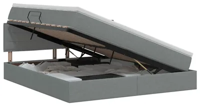 Zdjęcie produktu dla Łóżko z materacem ciemnoszare 180 x 200 cm aksamitne