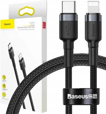 Image de Kabel Usb-C Do Lightning Pd Baseus Cafule, 18W, 1M (Czarno-Szary)
