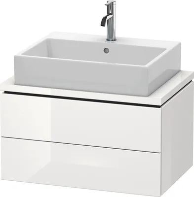 Produktbild von Konsolenunterschrank L-CUBE 400x720x477mm weiß hochglanz weiß hochglanz