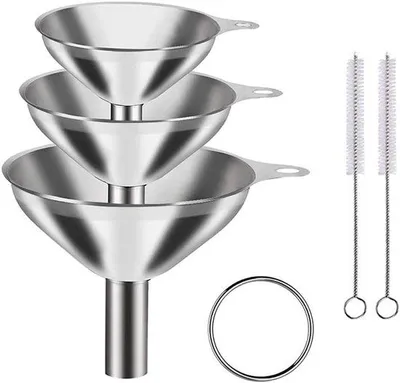 Produktbild von Edelstahl-Trechterset, 3-teilig, stapelbar, Küchenhelfer