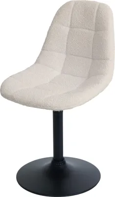 Produktbild von Esszimmerstuhl | HxBxT 83x47x43cm | Sitzhöhe 47cm | Stahl  Stoff/Textil Bouclé | Beige | Küchenstuhl Stuhl Drehstuhl