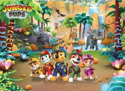 Produktbild von Fototapete Vlies FTDXL 1981 PAW Patrol Jungle 4-tlg. 252 x 182 cm
