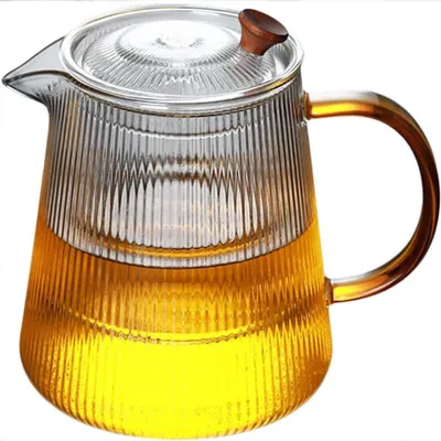 Produktbild von Teekanne gestreiftes Glas mit Griff verdickter hitzebeständiger 1000ml