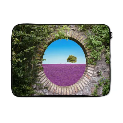 Produktbild von MuchoWow® Laptop Hülle 13 Zoll Lavendel - Ausblick - Blumen - Sommer Laptoptasche - Laptophülle - Sleeve - Rundumschutz