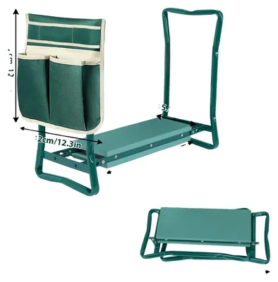 Immagine prodotto di Supporto per le ginocchia da giardino, design pieghevole, imbottitura in schiuma EVA, colore verde