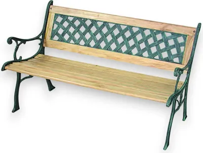 Image de Banc d'extérieur 3 places pour le jardin, avec structure en fonte et lattes en bois