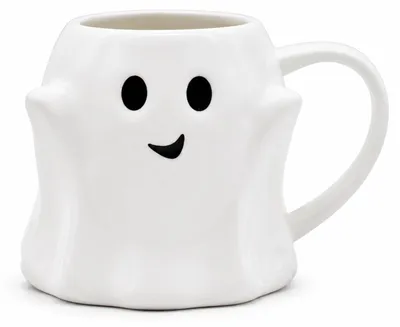 Halloween-Geisterbecher aus Keramik, 414 ml, weiß