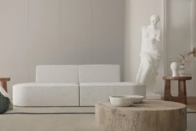 Produktbild von Sofa Designersofa 2-Sitzer MILOT in Stoff Ascot Bukla Creme