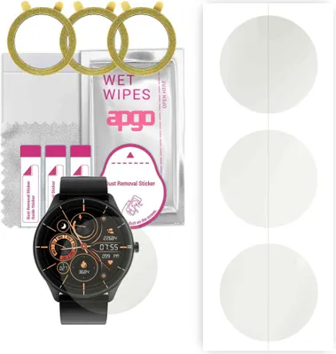Produktbild von apgo 3 Stück Schutzfolie, Matt, kompatibel mit Watchmark Fashionwatch WQ21 Smartwatch, Hydrogel Displayschutzfolie mit Positionierhilfe, Displayfolie, robust und kratzfest