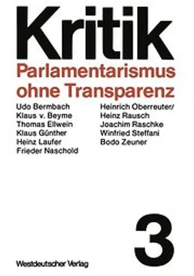 Produktbild von Parlamentarismus ohne Transparenz