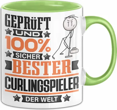 Produktbild von Curlingspieler Geschenk Lustiger Spruch für Curlingspieler Geschenkidee Bester Curlingspieler Der Welt (Grün)