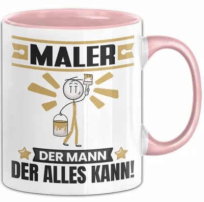 Produktbild von Maler Tasse Geschenk für Maler Der Mann Der Alles Kann Geschenkidee zum Geburtstag (Rosa)