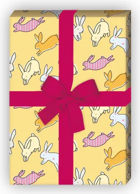 Produktbild von Sonniges Oster Geschenkpapier mit Hasen Kaninchen - G12311, 32 x 48cm