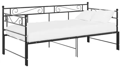 Image de vidaXL Lit de jour extensible Noir Métal 90x200 cm