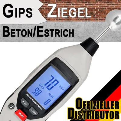 Image de Appareil électronique de mesure de l'humidité – Appareil de mesure non destructif de l'humidité des matériaux avec sonde sphérique pour le bois, les murs, le crépi et les chapes, écran LCD ESCO ES-980
