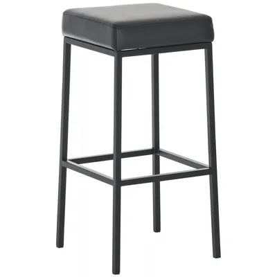 Produktbild von CLP Barhocker Montreal Kunstleder gepolsterter Sitz und Gestell mit Fußstütze schwarz Gestell Farbe schwarz