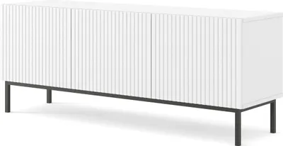 Produktbild von FURNLUX Fernsehtisch Ravenna B Weiss Und Schwarz 150cm / Hauptfarbe: Weiß / Abmessungen: 150 x 58 x 42 cm