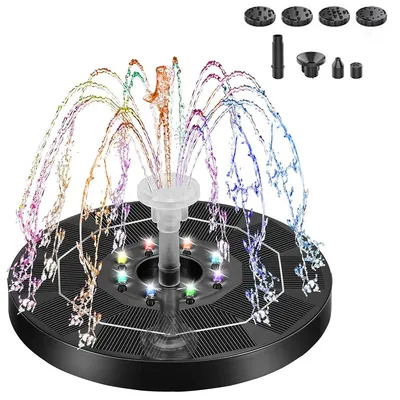 Produktbild von Solar Springbrunnen FüR AußEn,Solar Brunnen Aussen,Solar Springbrunnen FüR Teich Schweben,Solarbrunnen FüR Draussen Mit Licht Mit 8 DüSen Geeignet