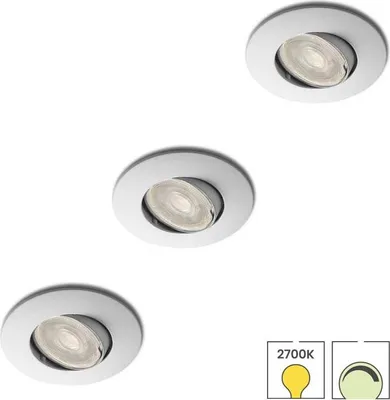 Produktbild von 3-er Set Einbaustrahler Lucca mini weiß + LED-Strahler GU11 Lybardo | 3,5 Watt dimmbar | Schwenkbar | Ø 55 mm | 2700K warmweiß