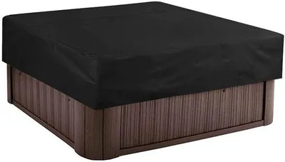 Imagen del producto de Cubierta impermeable para piscina exterior - Cubierta redonda para piscina - Cubierta protectora para jacuzzi - Resistente a la intemperie y con protección solar para exteriores - 220 x 220 x 30 cm - Adecuada para jacuzzis cuadrados - Color