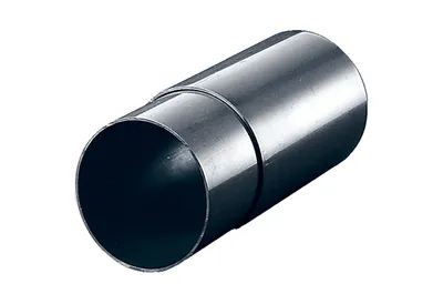 A black pipe connector is shown against a white background.