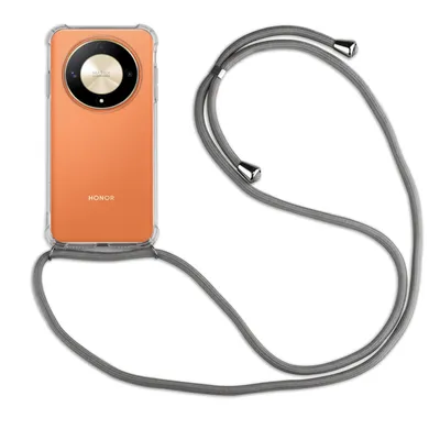 Zdjęcie produktu dla Łańcuszek do telefonu komórkowego Honor Magic 6 Lite z paskiem Etui na telefon komórkowy z łańcuszkiem Szary