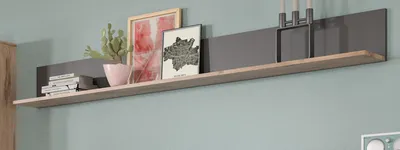 Produktbild von Wandboard "Tomaso" Eiche und grau Wandregal 180 cm Bücherregal