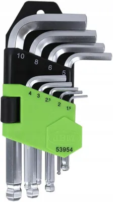 Obrázek produktu pro Sada krátkých klíčů s vnitřním šestihranem, 1,5–10 mm